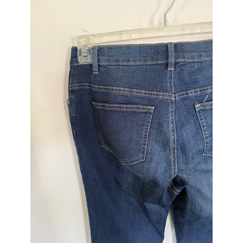 Venus Jeans Size 8 Blue Denim Dark Wash Flare Jeans Stretchy - Picture 3 of 6